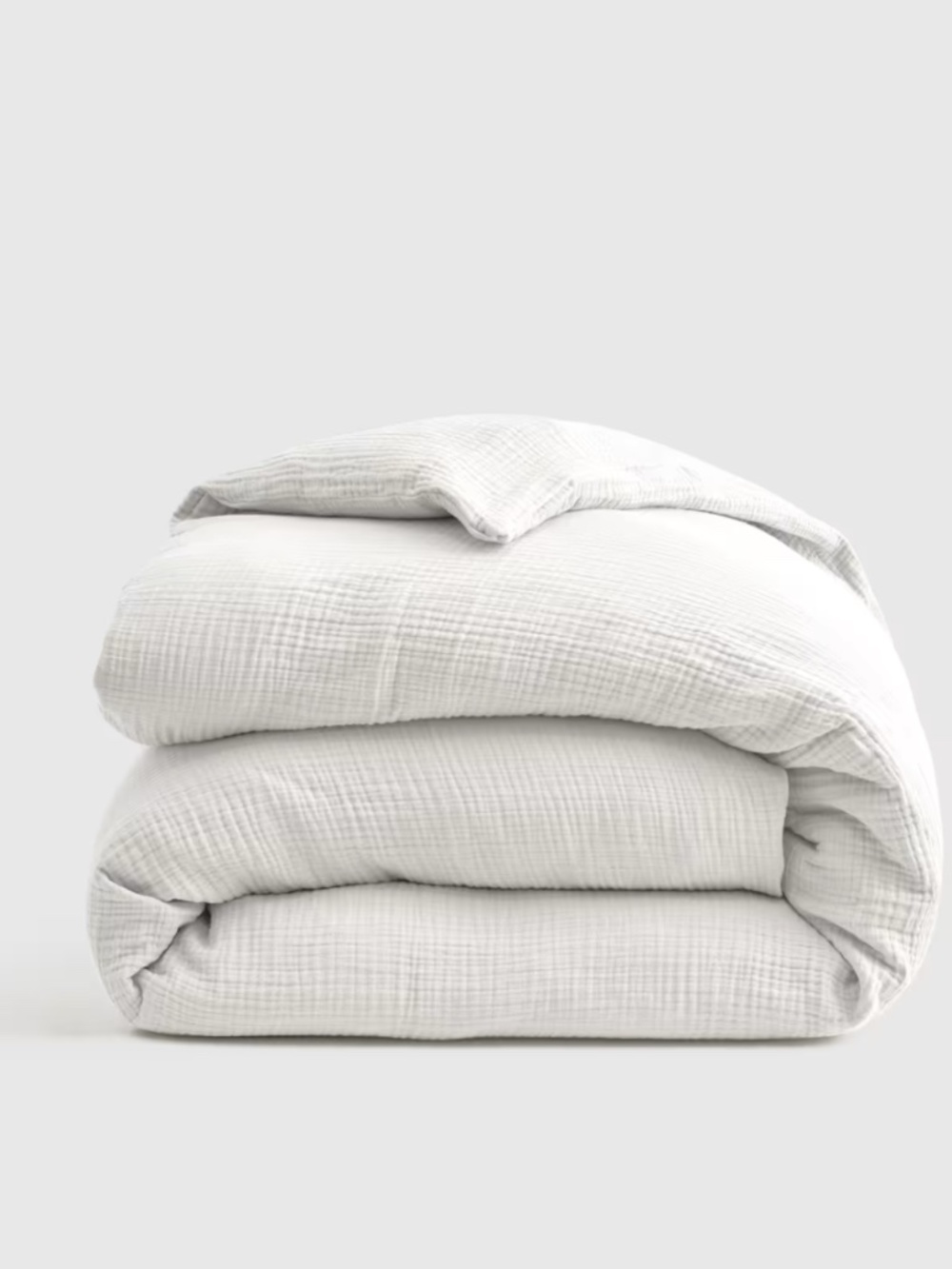 New Quince Organic Cotton Gauze Duvet Cover Set with Shams King White